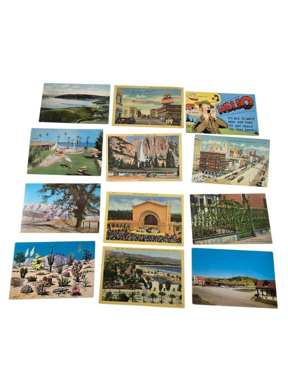 Vintage Postcard Collection Of 12 Pieces Various Locations Landmarks LI634